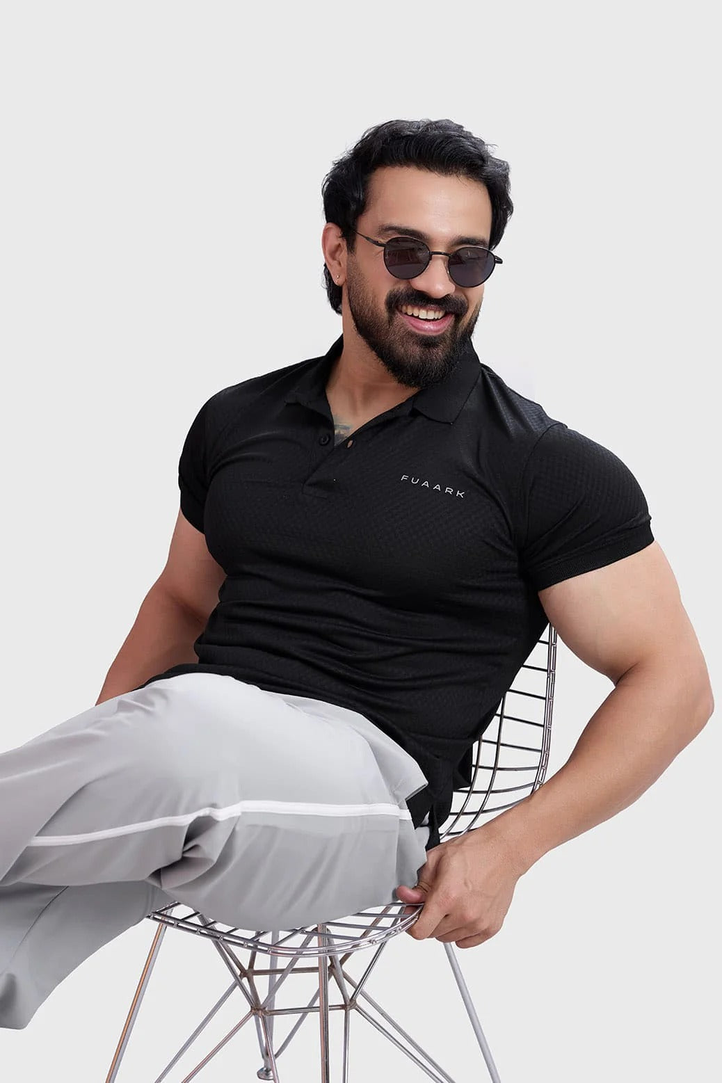 Wave Polo T-Shirt Black | Fuaark at Broadway