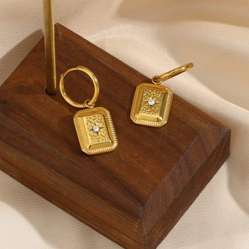 18KT Gold Plated North Star Drops, Tara
