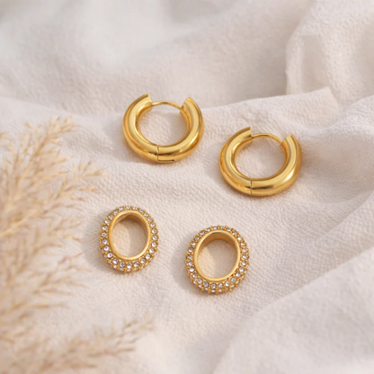 18KT Gold Plated Zircon Insert Huggies, Pritika