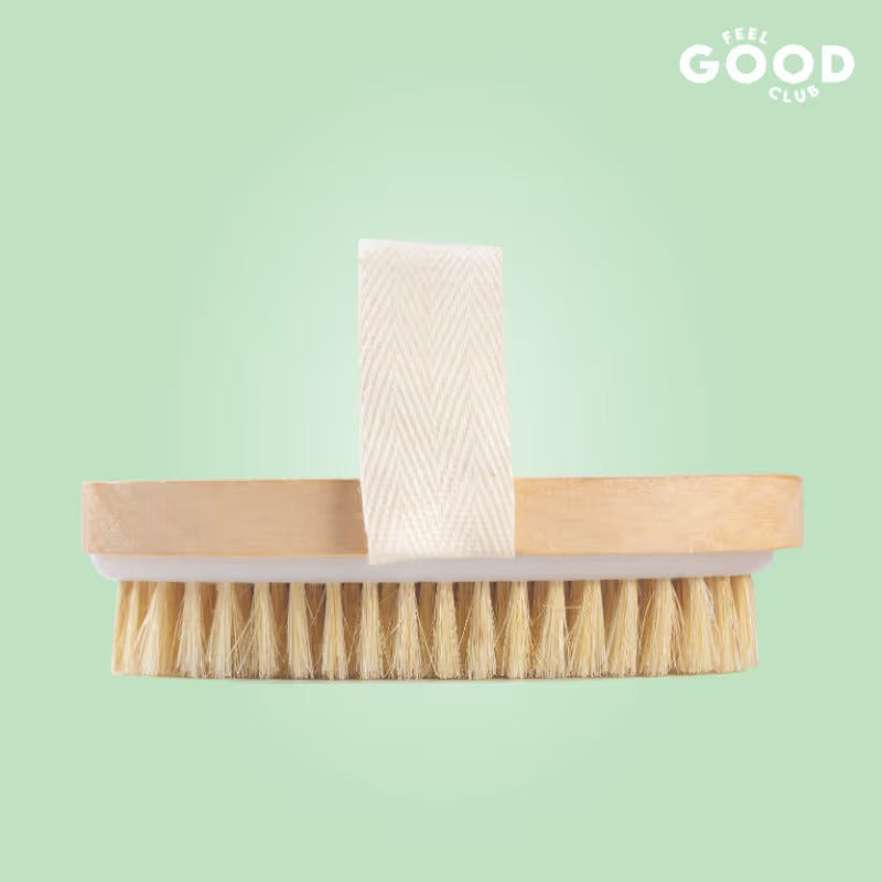 Feel Good Club Exfoliating Dry Body Scrubbing Pre Bath Brush For Skin Lymphatic Drainage & Cellulite