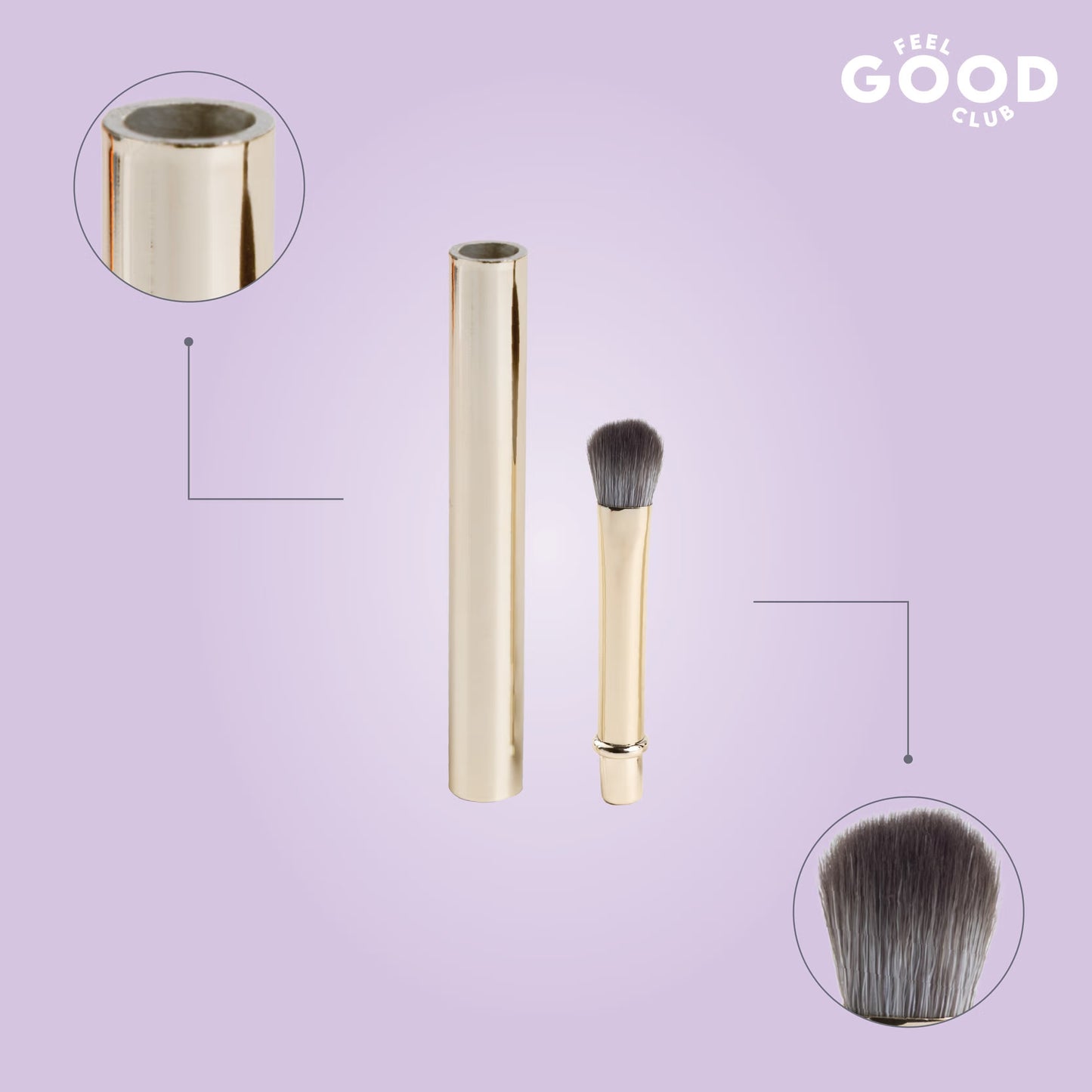 Feel Good Club Detachable Brush Set - 6 Face & Eye Makeup Blending With Luxe Finish