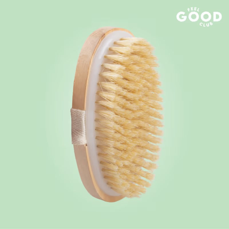 Feel Good Club Exfoliating Dry Body Scrubbing Pre Bath Brush For Skin Lymphatic Drainage & Cellulite