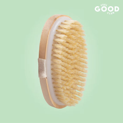 Feel Good Club Exfoliating Dry Body Scrubbing Pre Bath Brush For Skin Lymphatic Drainage & Cellulite