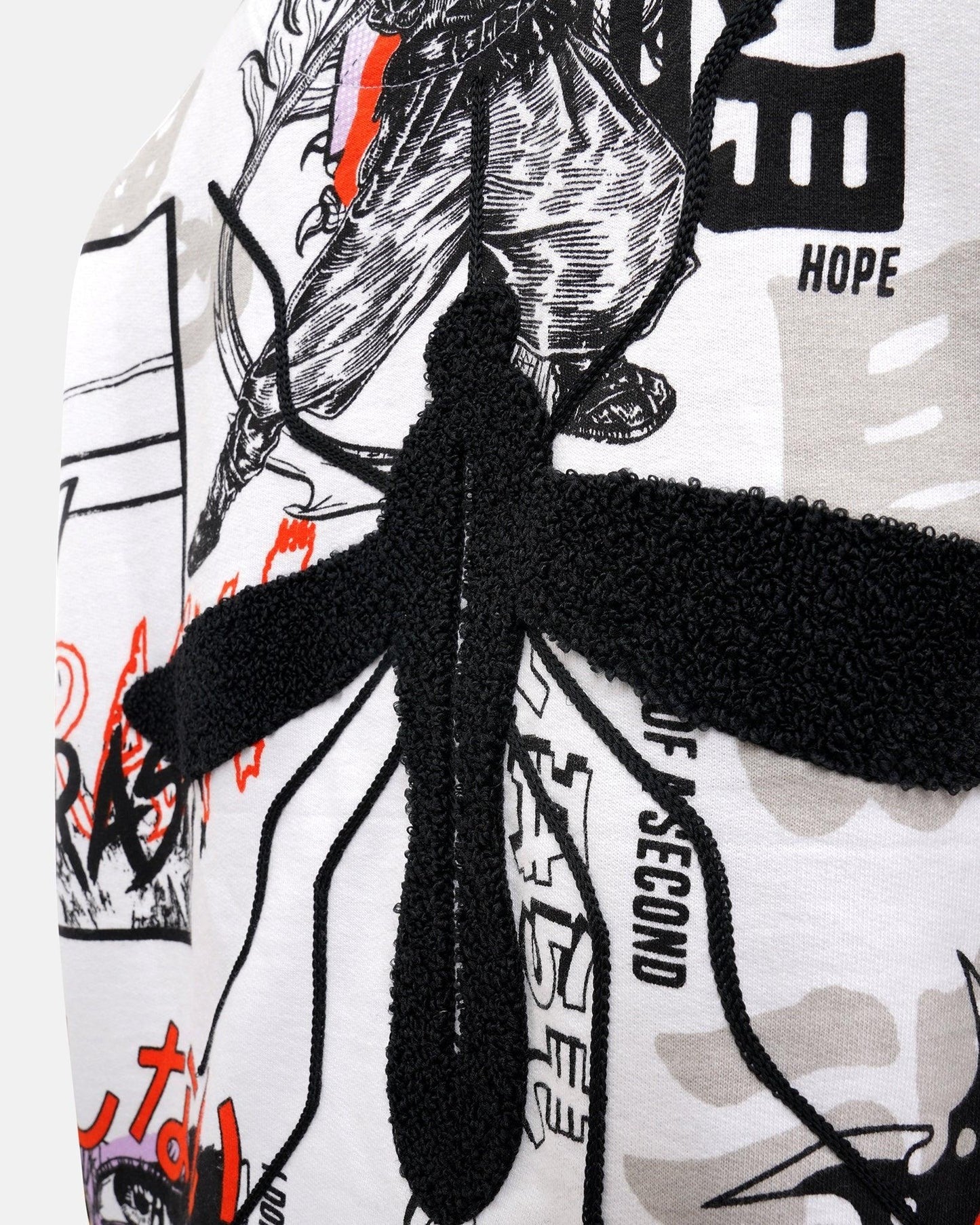 Mosquito Embroidered Terry Free Size Tee in White