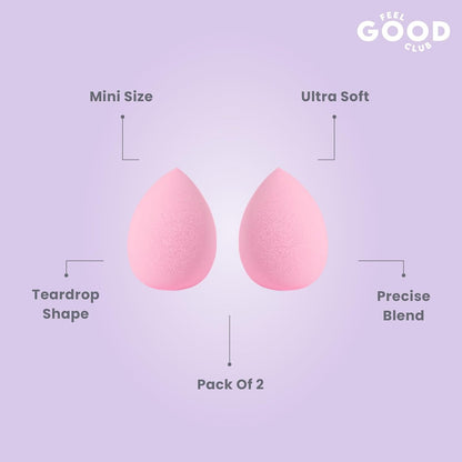 Feel Good Club Blender Babies Soft Mini Makeup Sponges Concealer Applicator Beauty Puffs - Pack Of 2