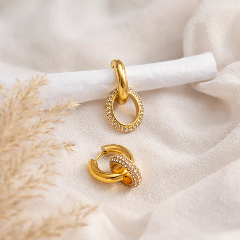 18KT Gold Plated Zircon Insert Huggies, Pritika