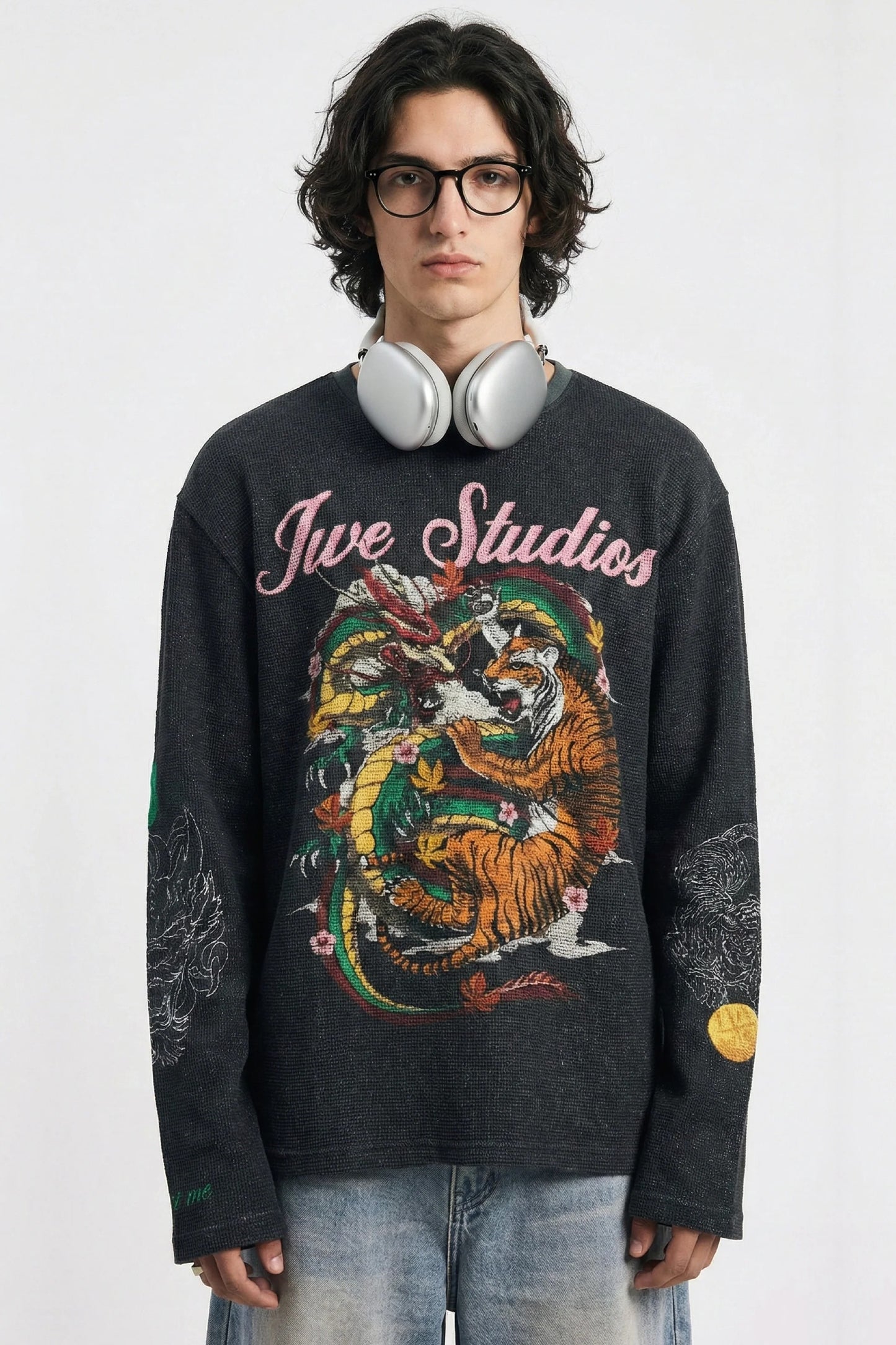 Dragon X Tiger Waffle Full Sleeve Tee