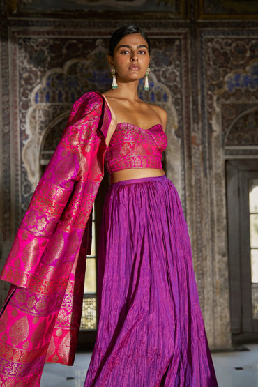 CRUSHED CRINKLE MAXI SKIRT-dual-tone