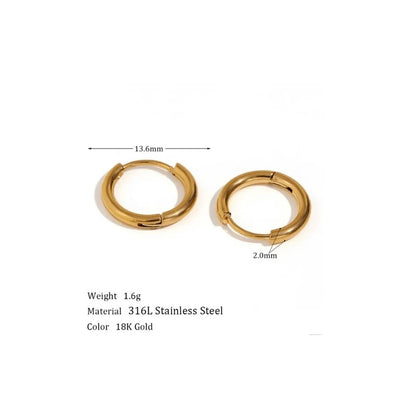18kt Gold Plated Minimal Round Hoops, Sudha