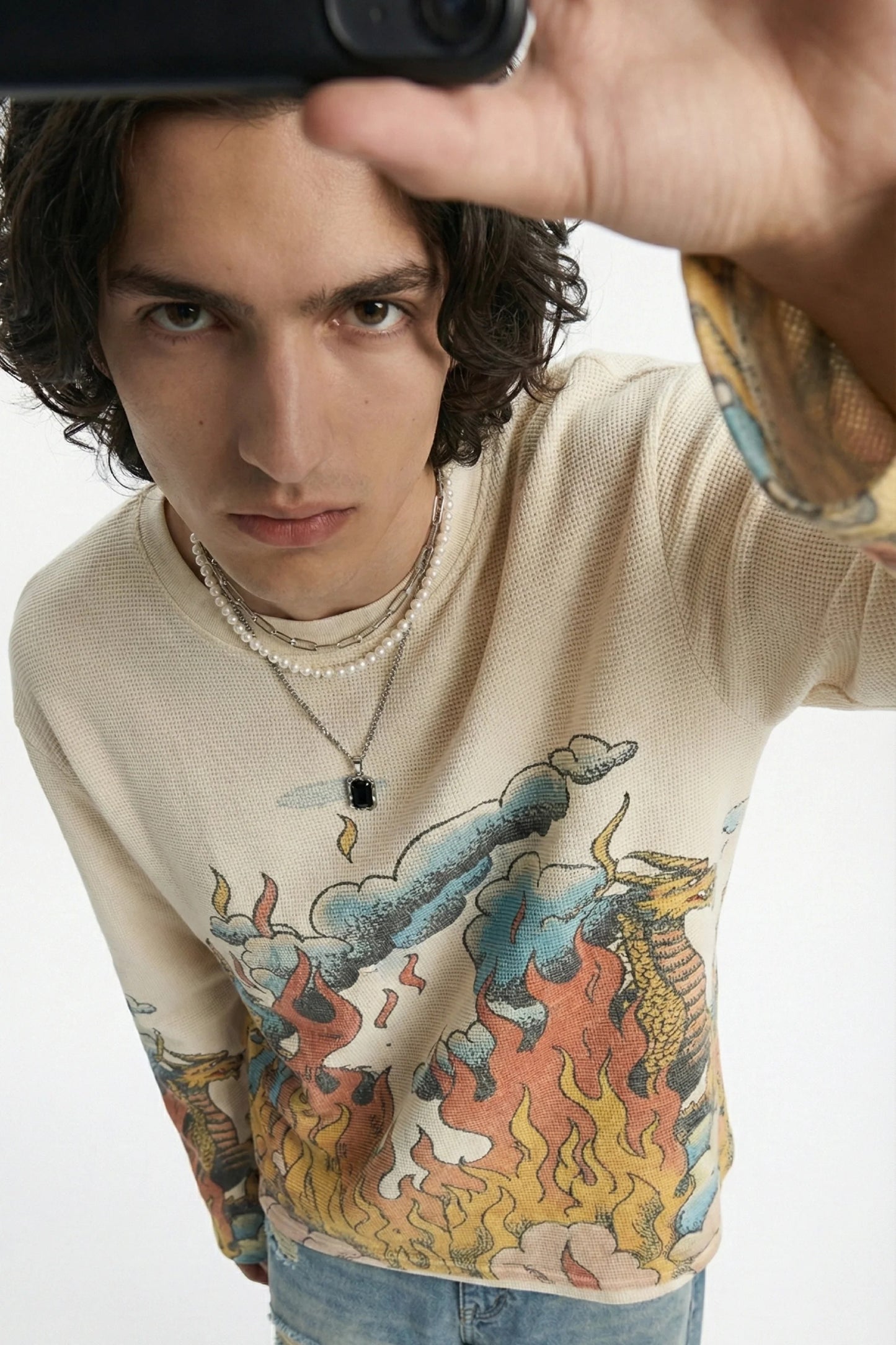 Duo Dragon Full Sleeve Waffle Tee