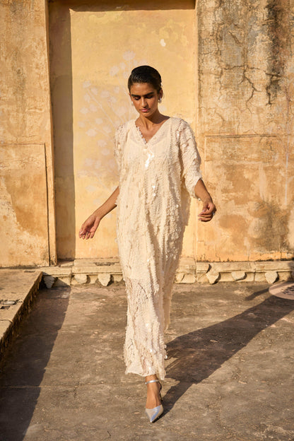 IVORY PAILLETTE KAFTAN DRESS | Dash and Dot at Broadway