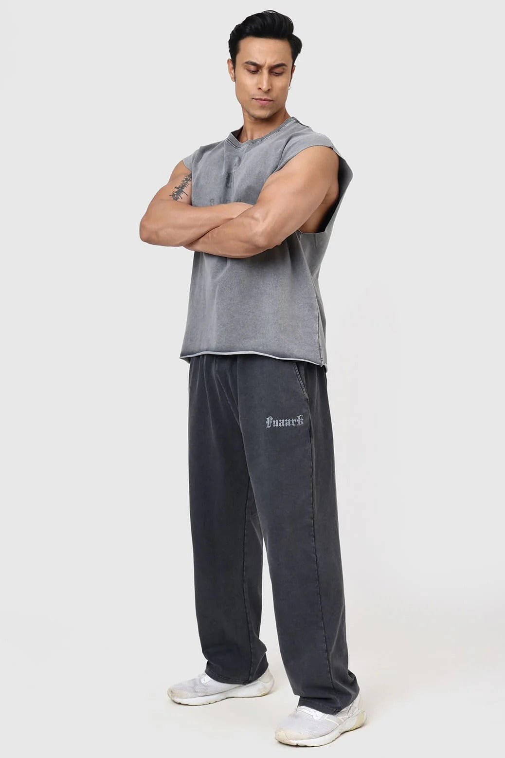 Shadow Washed Capsleeves Tank Light Grey | Fuaark at Broadway
