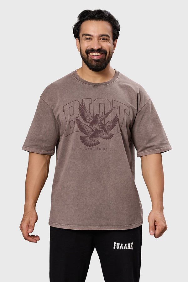 Shadow Washed Oversized T-Shirt Brown