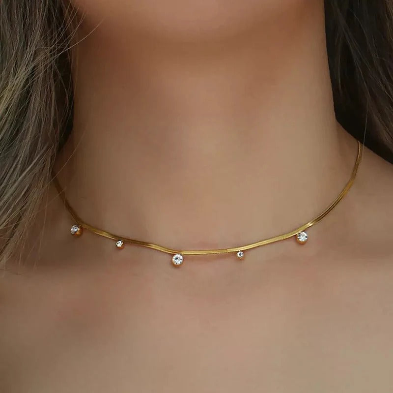 18 kt Snake Chain with Zircons, Avery