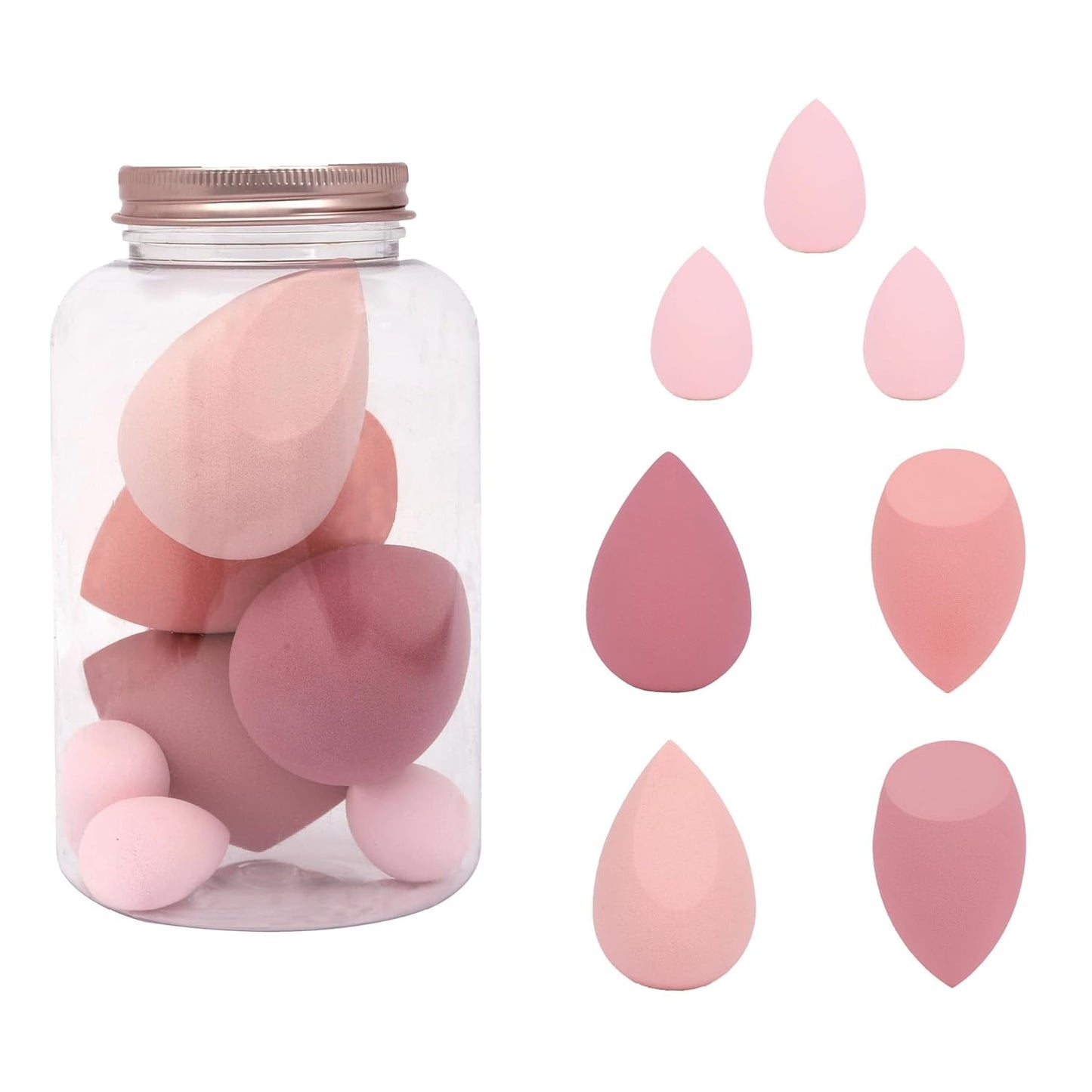 Feel Good Club Blender Besties - 7 Makeup Sponges In A Jar (4 Full Size & 3 Mini - Colours May Vary)