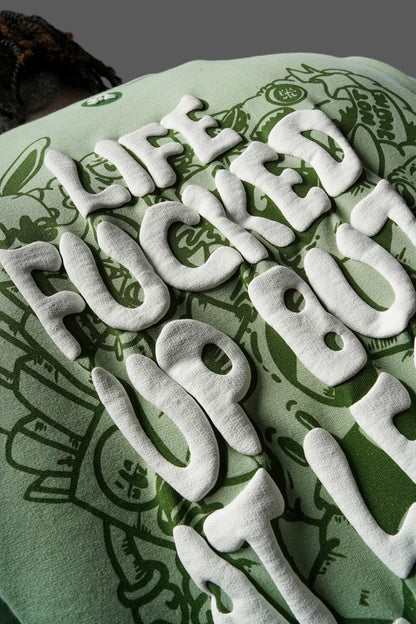 Life Fucked Up Tee Aqua Green