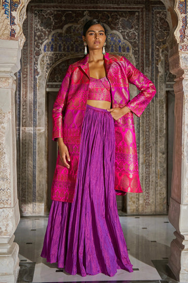 BENARES BROCADE JACKET & CRUSHED SKIRT