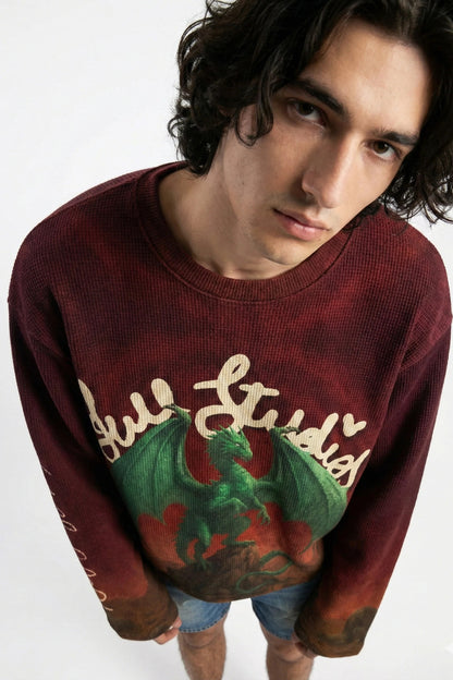 Emerald Dragon Full Sleeve Waffle Tee