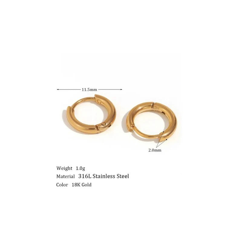 18kt Gold Plated Minimal Round Hoops, Sudha
