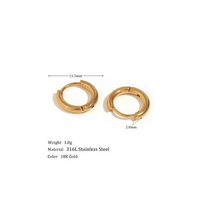 18kt Gold Plated Minimal Round Hoops, Sudha
