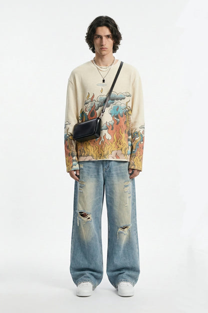 Duo Dragon Full Sleeve Waffle Tee