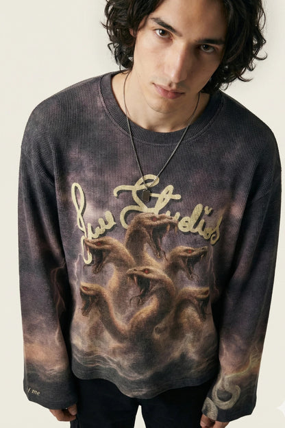 Stormbound Lilac Full Sleeve Waffle Tee