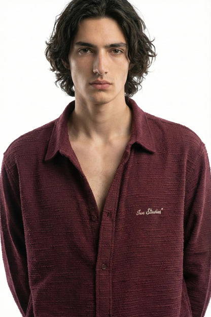 Wine Heavyweight Textured Shirt