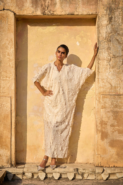IVORY PAILLETTE KAFTAN DRESS | Dash and Dot at Broadway