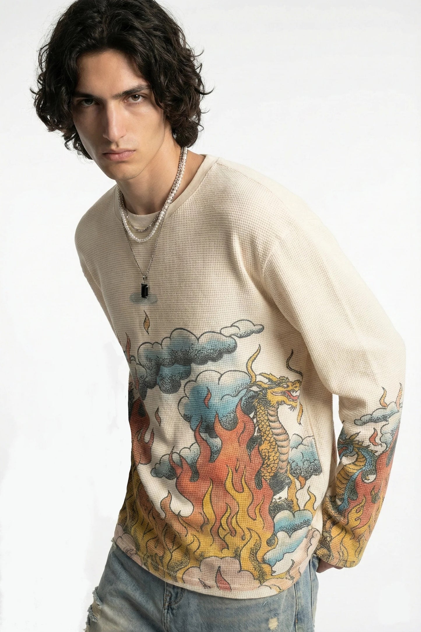 Duo Dragon Full Sleeve Waffle Tee