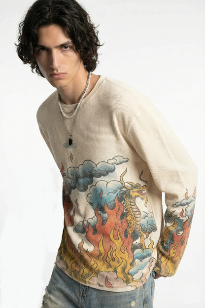 Duo Dragon Full Sleeve Waffle Tee