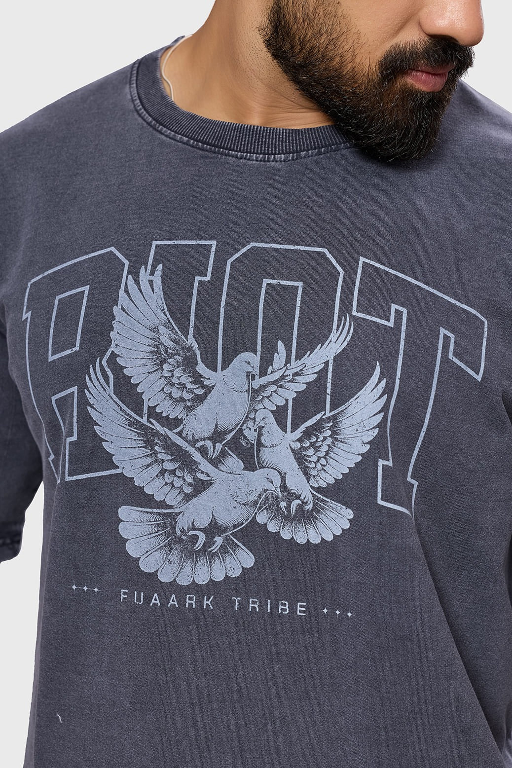 Shadow Washed Oversized T-Shirt Dark Grey | Fuaark at Broadway