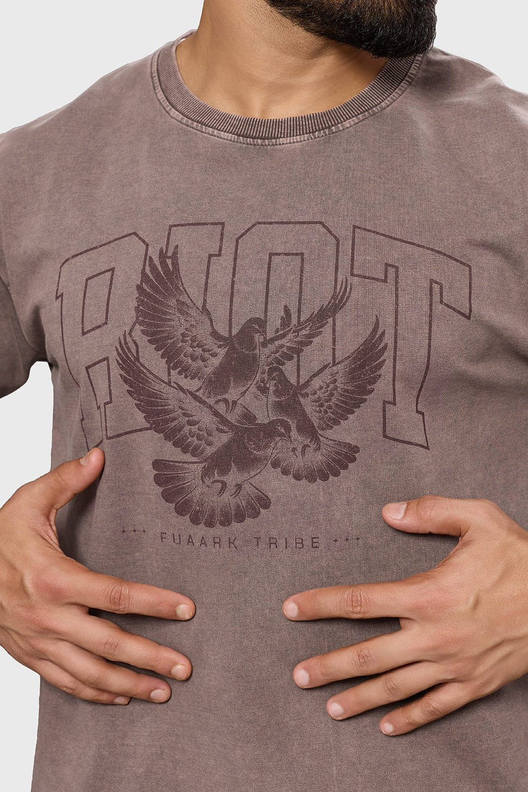 Shadow Washed Oversized T-Shirt Brown | Fuaark at Broadway