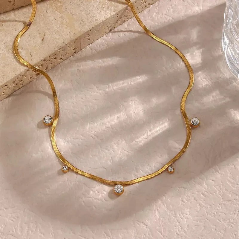 18 kt Snake Chain with Zircons, Avery