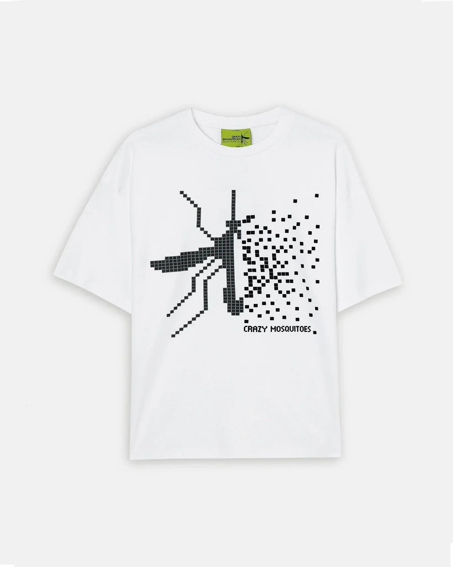 Pixel print drop oversized unisex T shirt
