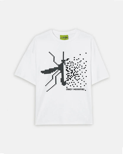 Pixel print drop oversized unisex T shirt