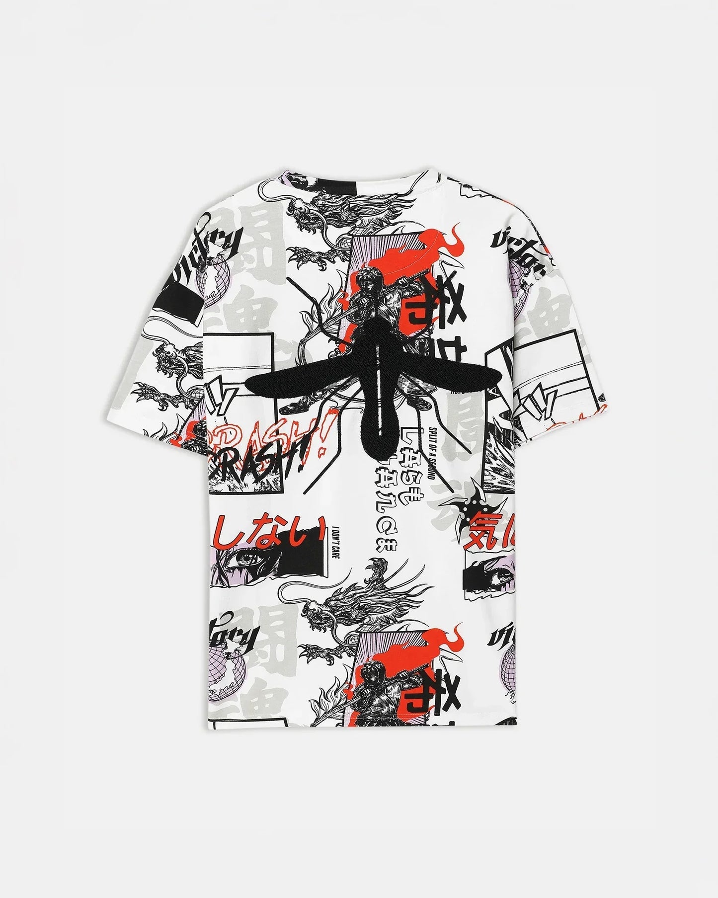 Mosquito Embroidered Terry Free Size Tee in White