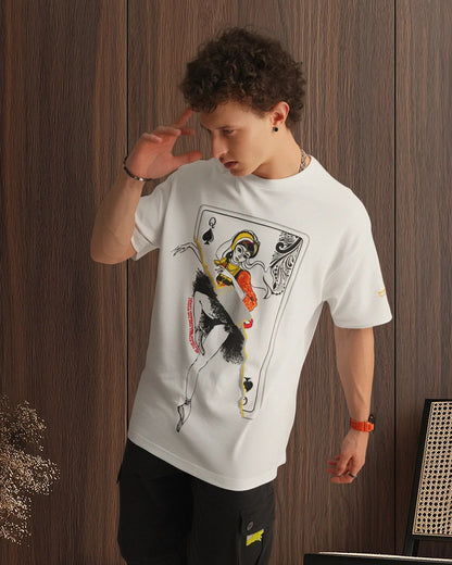 Ballet Queen Drop Shoulder T-Shirt in White