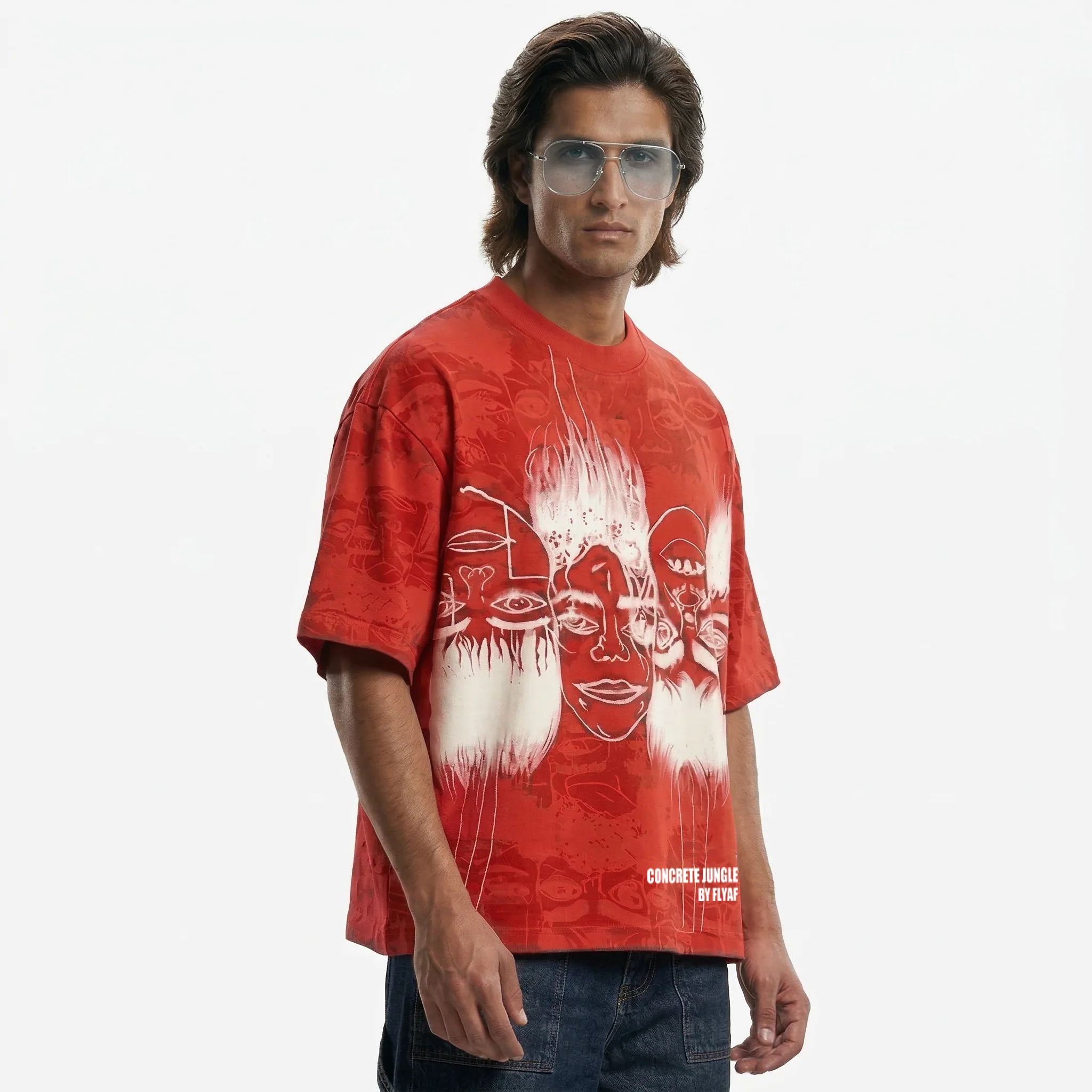 STATIC JUNGLE TEE RED | FLYAF at Broadway