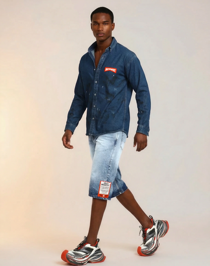 Grunge Denim Blue