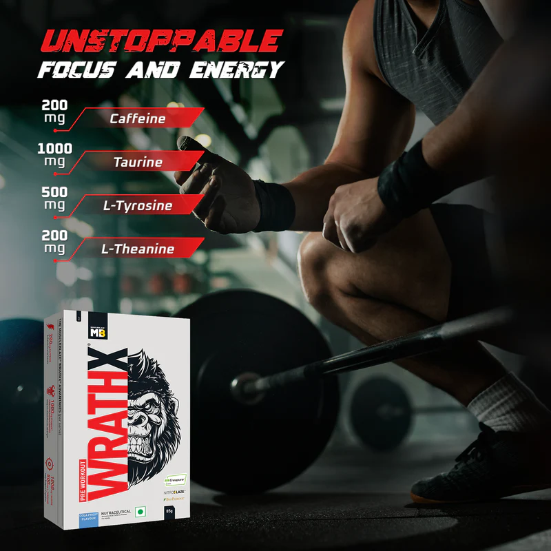 MuscleBlaze Pre Workout WrathX with Creapure®, Nitroblaze & BioPerine (Cola Frost, 85g, Pack of 5) | MuscleBlaze at Broadway