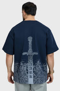 Sword Oversized T-Shirt Navy | Fuaark at Broadway