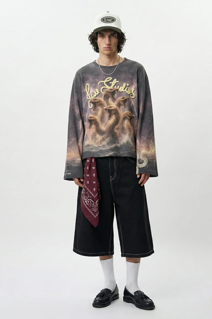 Stormbound Lilac Full Sleeve Waffle Tee