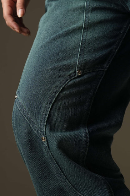 Green Panelled Pants Organic Cotton