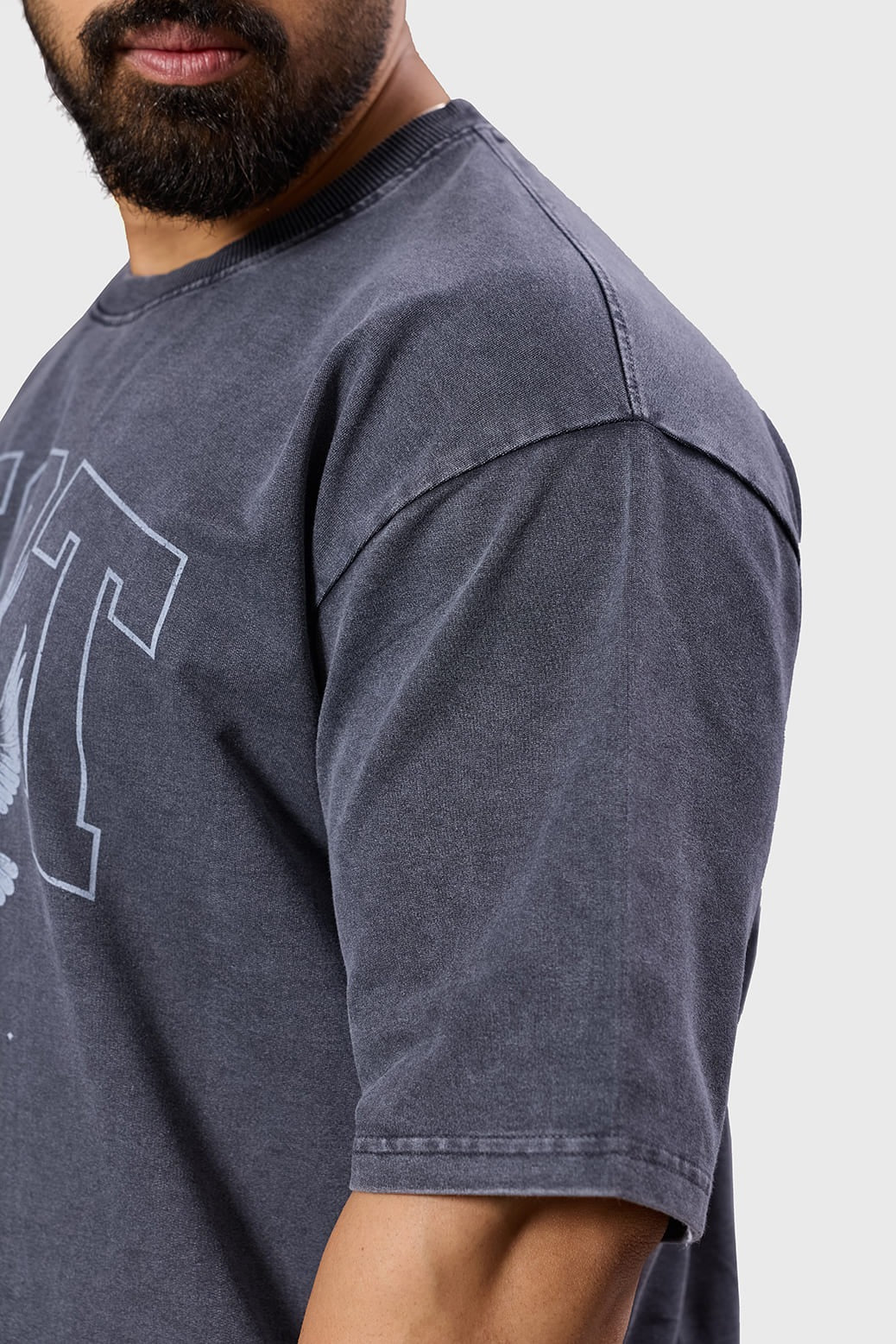 Shadow Washed Oversized T-Shirt Dark Grey | Fuaark at Broadway