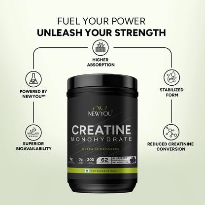 NewYou Creatine Monohydrate Blueberry - (250 grams) | NewYou Collagen at Broadway