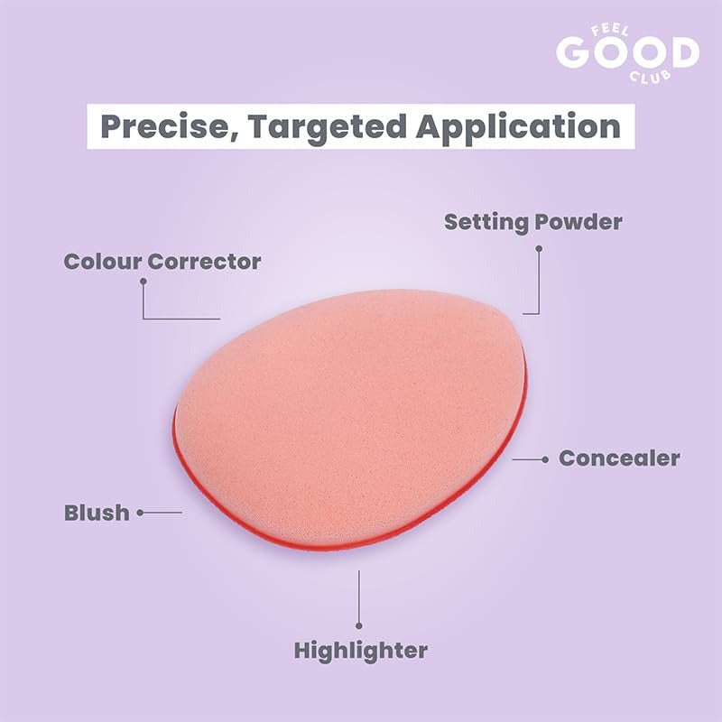 Feel Good Club Mini Makeup Puffs - Pack Of 2 Finger Sized Cushion Applicator Beauty Blender Sponges