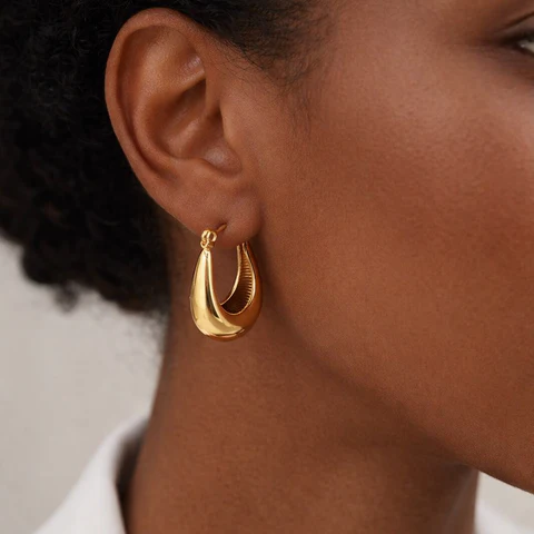 18 KT Bali Hoop earrings