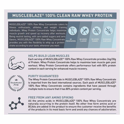 MuscleBlaze 100% Clean Raw Whey Protein Concentrate | MuscleBlaze at Broadway