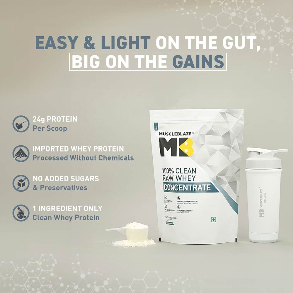 MuscleBlaze 100% Clean Raw Whey Protein Concentrate | MuscleBlaze at Broadway