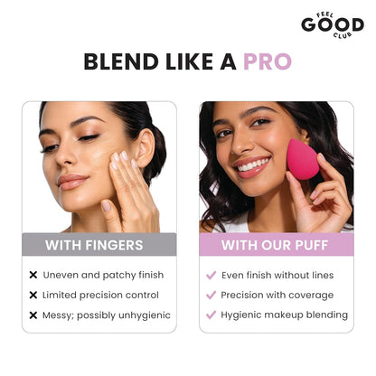 Feel Good Club Bake & Set Pizza Puff - Face Makeup Powder Applicator Blender Beauty Sponge (1 Pc)